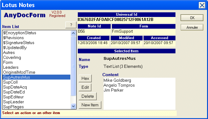 Display and edit any text, number and date items in any Notes/Domino document